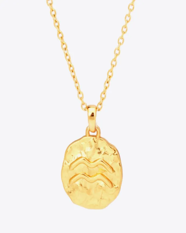 18K Gold Star Sign Zodiac Constellation Pendant Necklace - Circle sold by Mason & Madison Co.