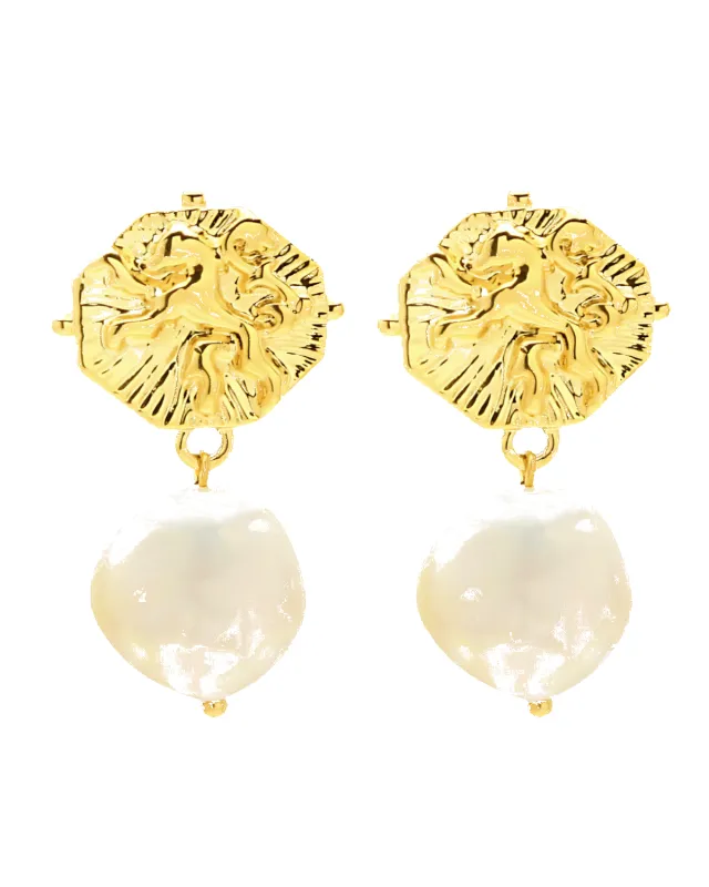 18K Pearl Drop Earrings sold by Mason & Madison Co.