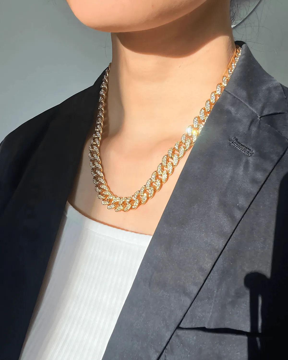 18K Diamond Gold Chain Necklace - MASON CHUNKY CHAIN™ - On My Mind sold by Mason & Madison Co. product image thumbnail 2