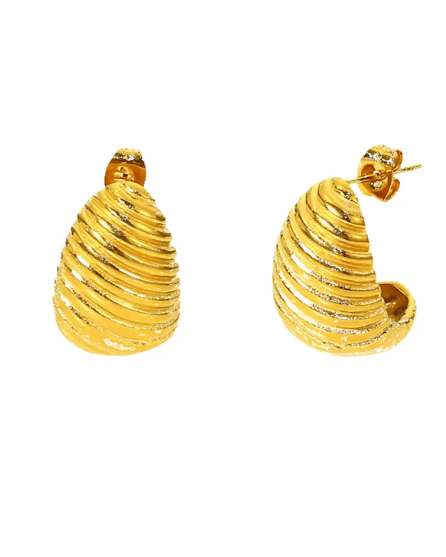 18K Gold Stud Earrings - Shell Shore Spiral sold by Mason & Madison Co.