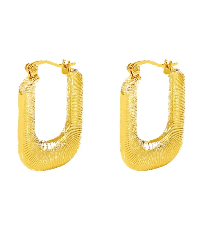 18K Gold Hoop Earrings - Thread U sold by Mason & Madison Co.