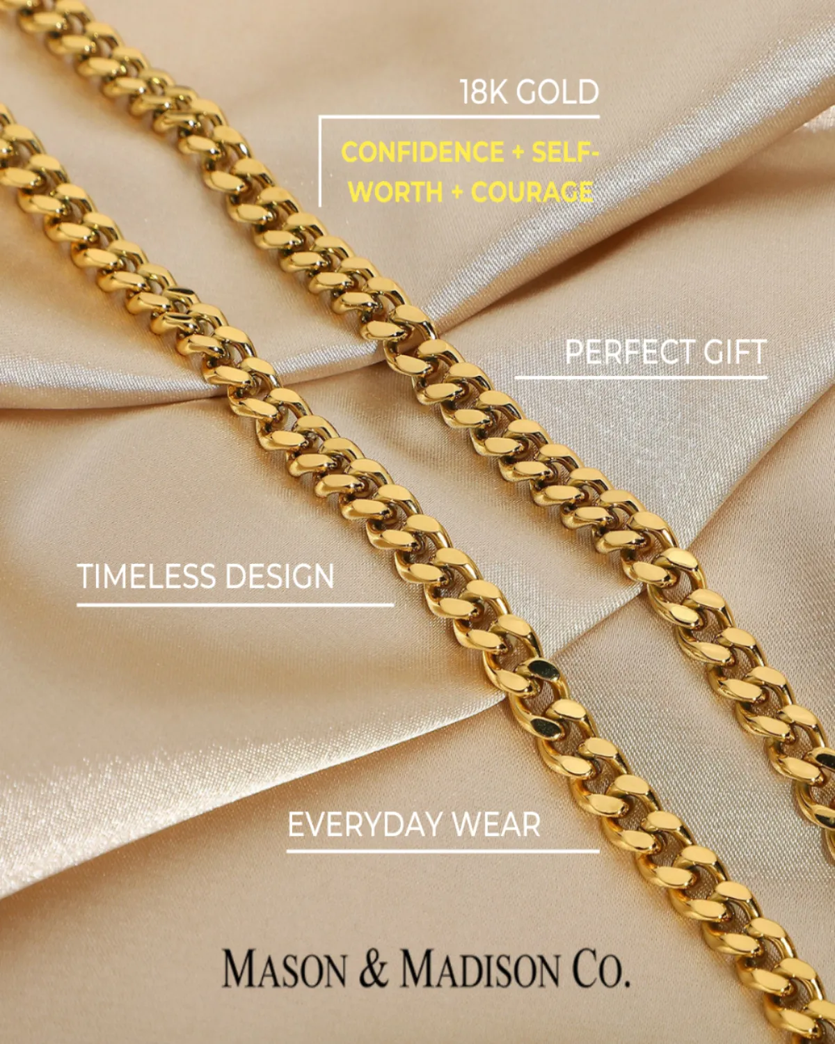 18K Gold Cable Chain Necklace sold by Mason & Madison Co. product image thumbnail 4