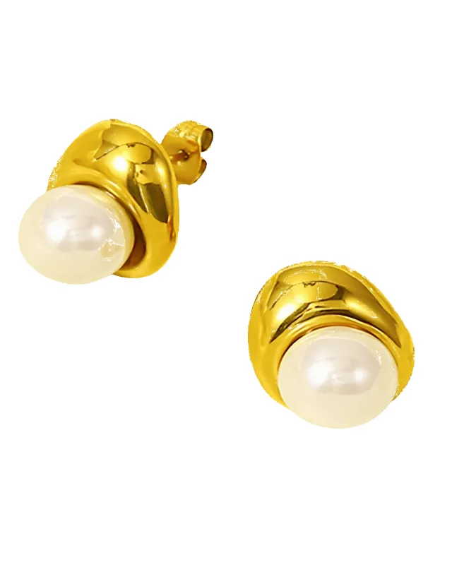 18K Pearl Stud Earrings - Lovelier Than Ever sold by Mason & Madison Co.