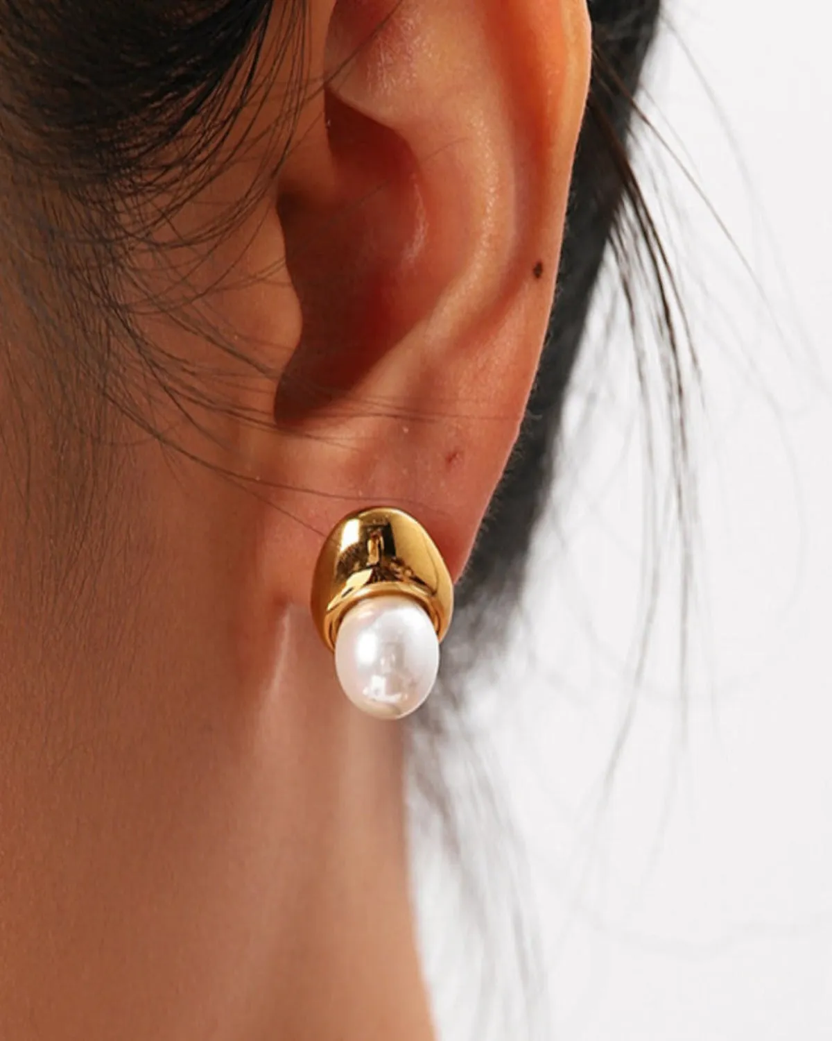 18K Pearl Stud Earrings - Lovelier Than Ever sold by Mason & Madison Co. product image thumbnail 2