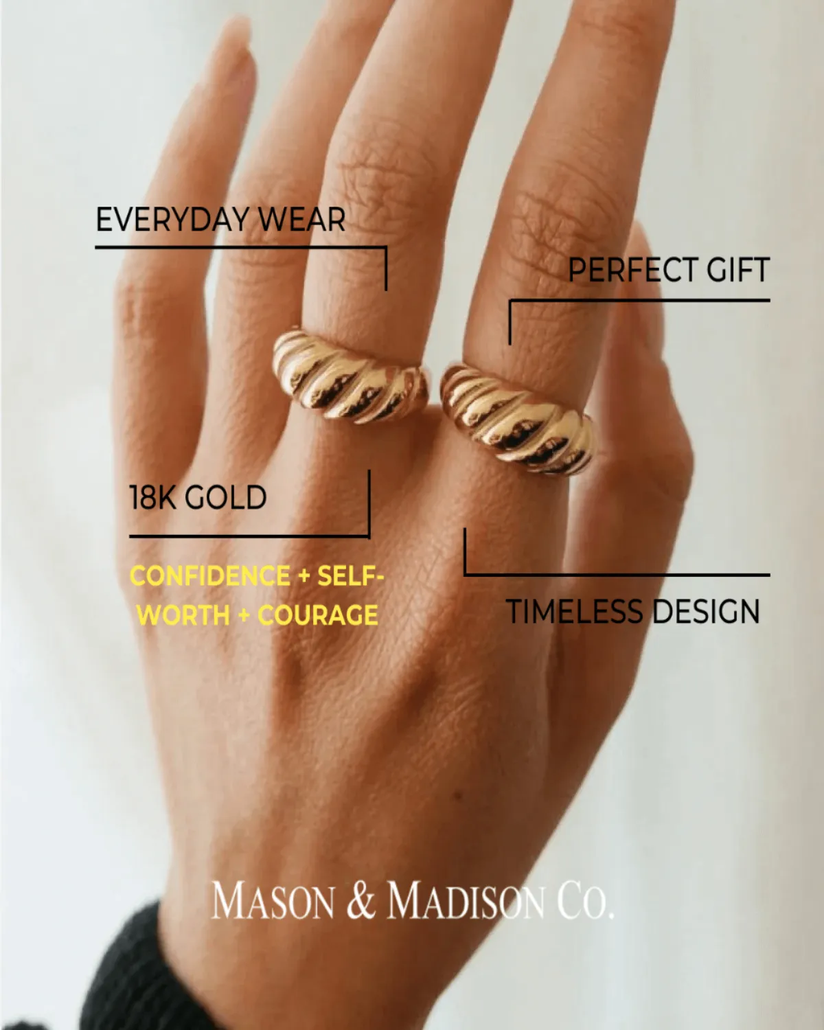 18K Gold Ring - Croissant Dôme sold by Mason & Madison Co. product image thumbnail 4