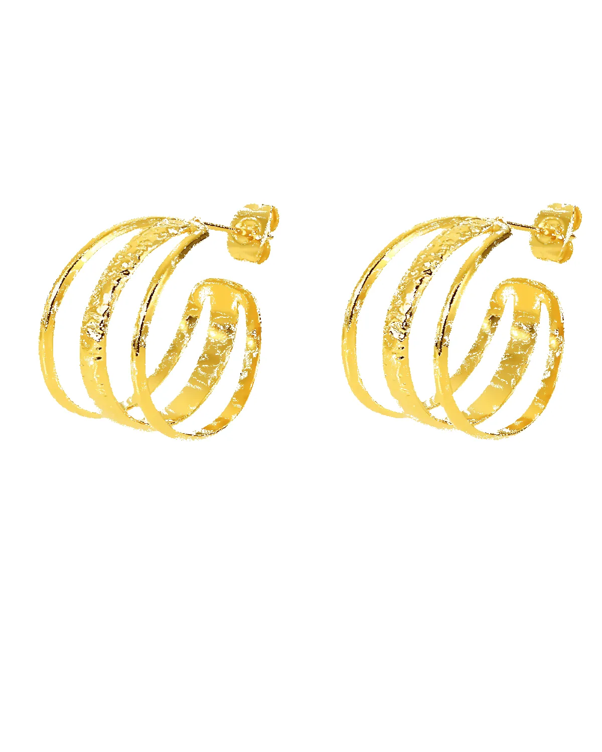 18K Gold Hoop Earrings - 3 in 1 C sold by Mason & Madison Co.