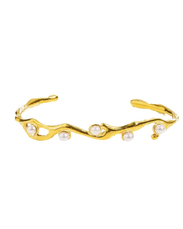 18K Pearl Cuff Bracelet sold by Mason & Madison Co.