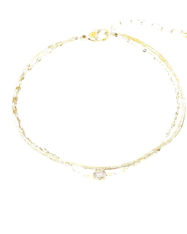 18K Gold Layered Chain Bracelet - Herringbone Diamond sold by Mason & Madison Co.