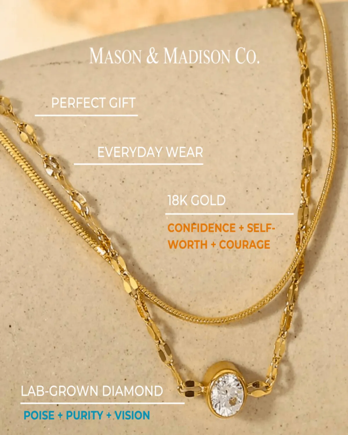 18K Gold Layered Chain Bracelet - Herringbone Diamond sold by Mason & Madison Co. product image thumbnail 3