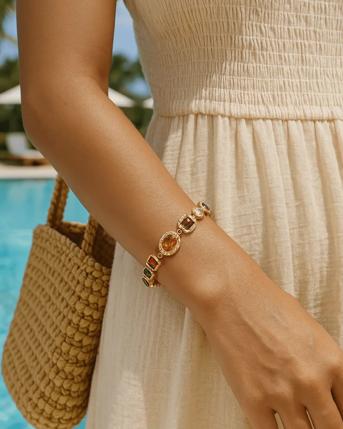 18K Gold Chunky Chain Bracelet - MASON CHUNKY CHAIN™ Gemstone sold by Mason & Madison Co. product image thumbnail 5