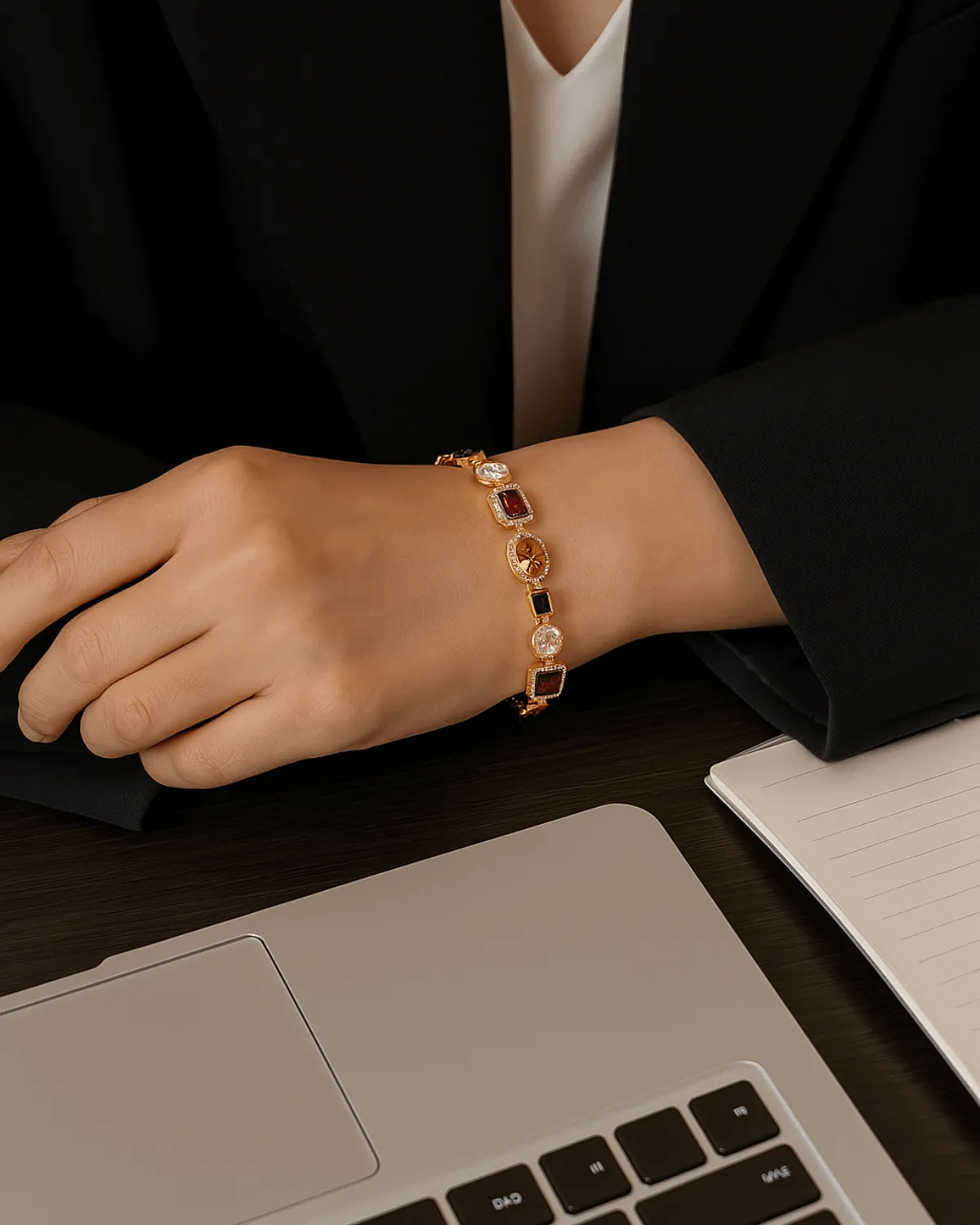 18K Gold Chunky Chain Bracelet - MASON CHUNKY CHAIN™ Gemstone sold by Mason & Madison Co. product image thumbnail 2