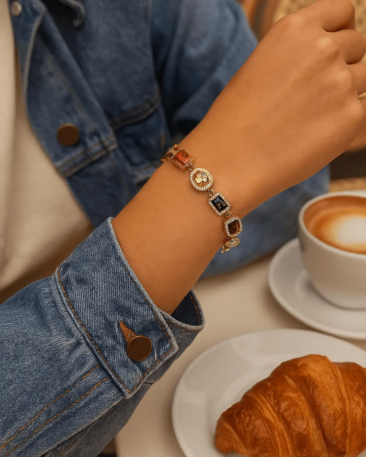 18K Gold Chunky Chain Bracelet - MASON CHUNKY CHAIN™ Gemstone sold by Mason & Madison Co. product image thumbnail 4