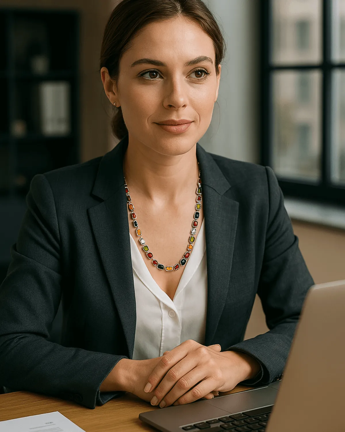 Silver Chunky Chain Necklace - MASON CHUNKY CHAIN™ Gemstone sold by Mason & Madison Co. product image thumbnail 4