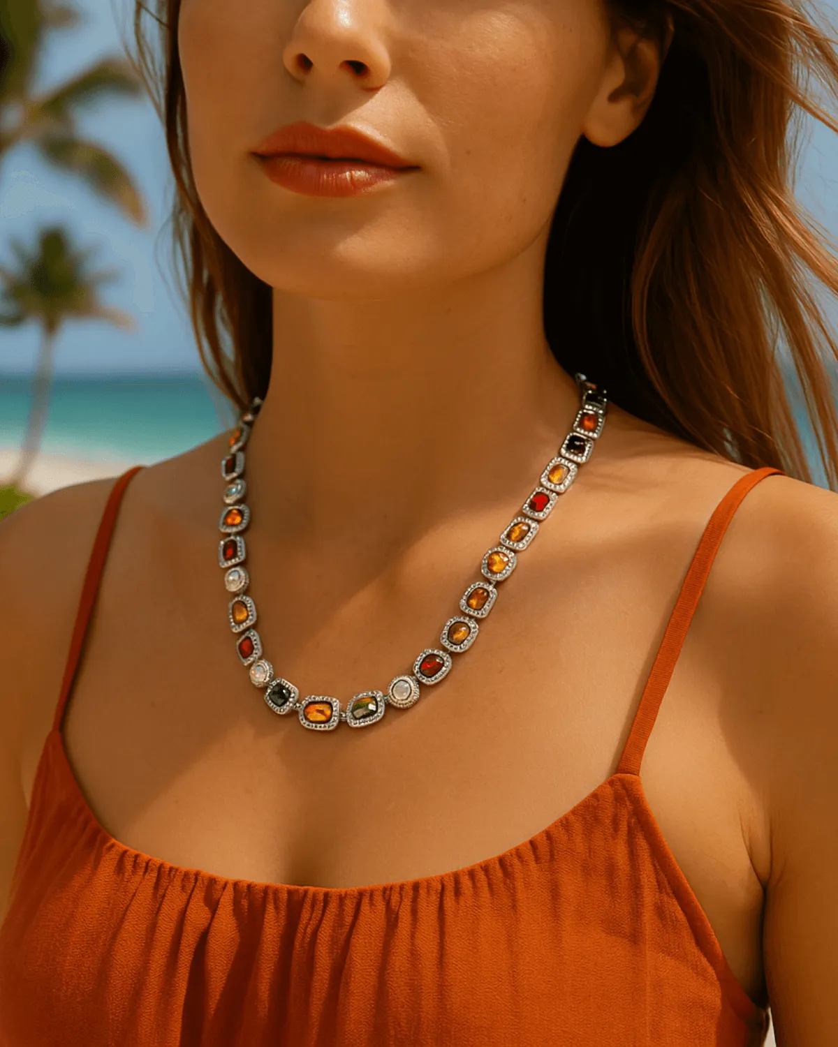 Silver Chunky Chain Necklace - MASON CHUNKY CHAIN™ Gemstone sold by Mason & Madison Co. product image thumbnail 3