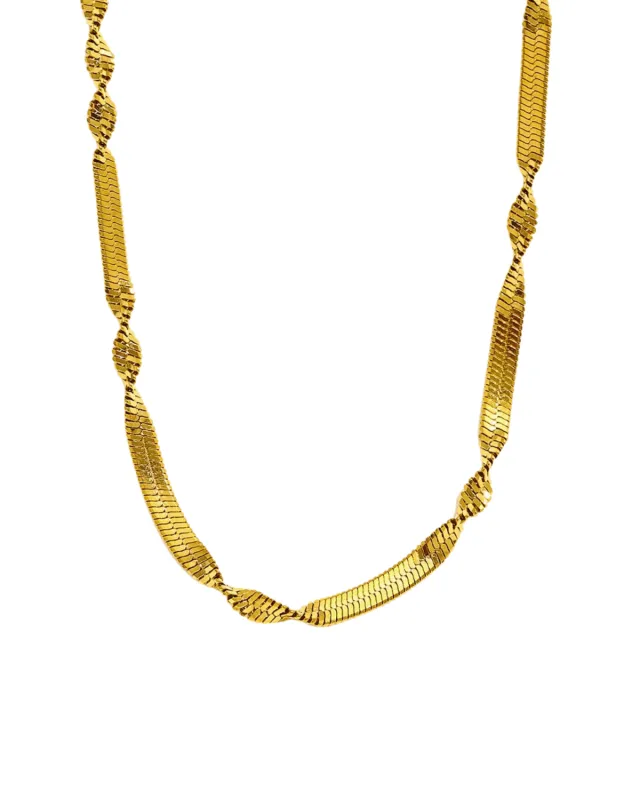 18K Gold Rope Herringbone Chain Necklace sold by Mason & Madison Co.