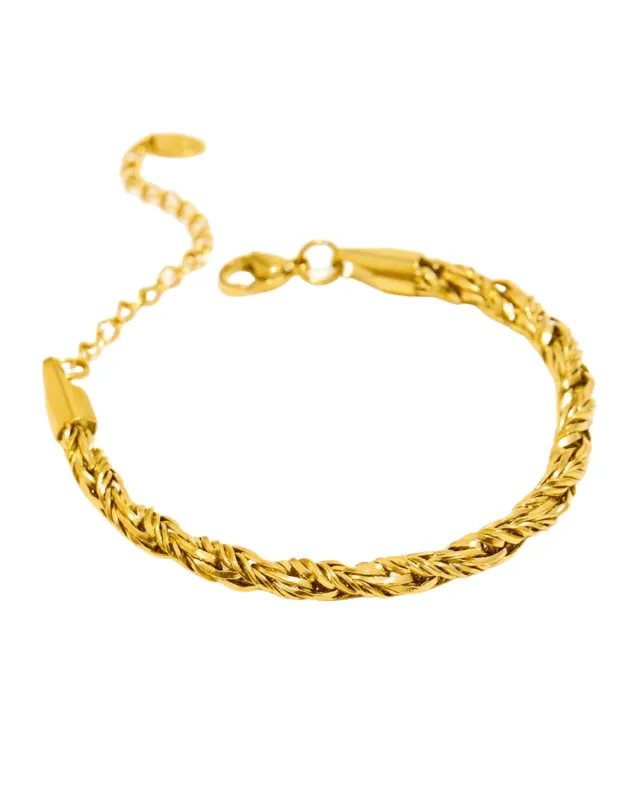 18K Gold Rope Chain Bracelet sold by Mason & Madison Co.