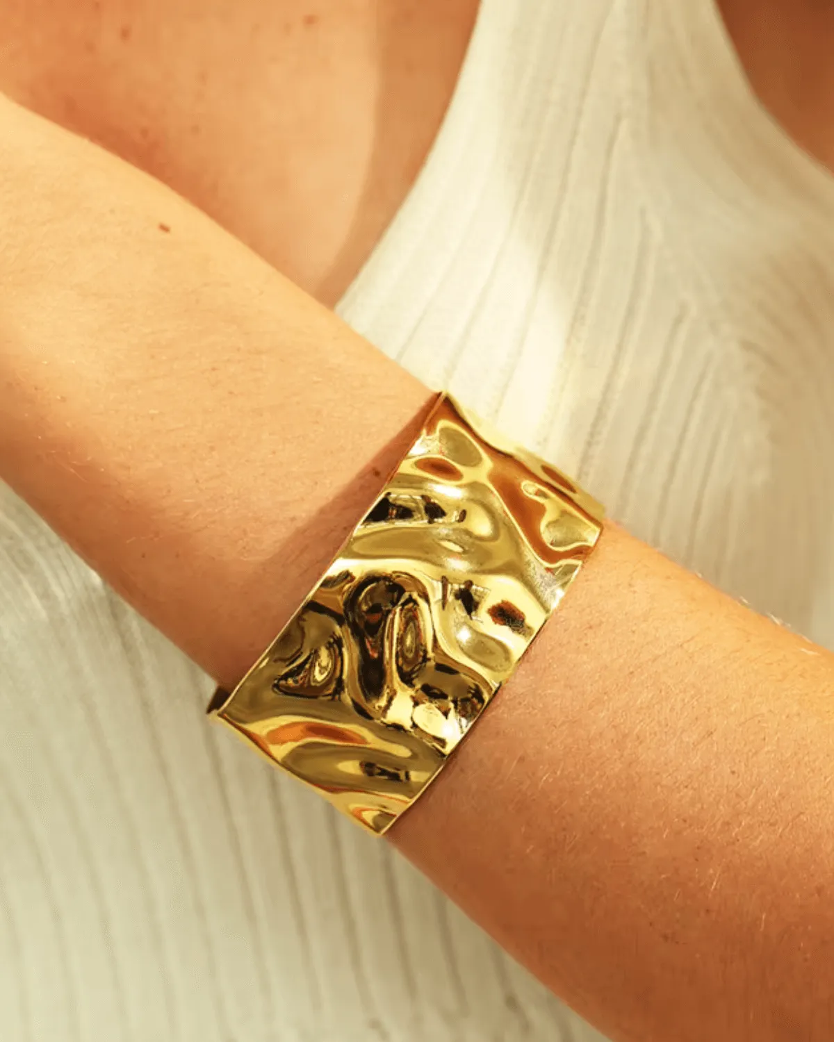 18K Gold Cuff Bracelet - Wide Gorgeous sold by Mason & Madison Co. product image thumbnail 3