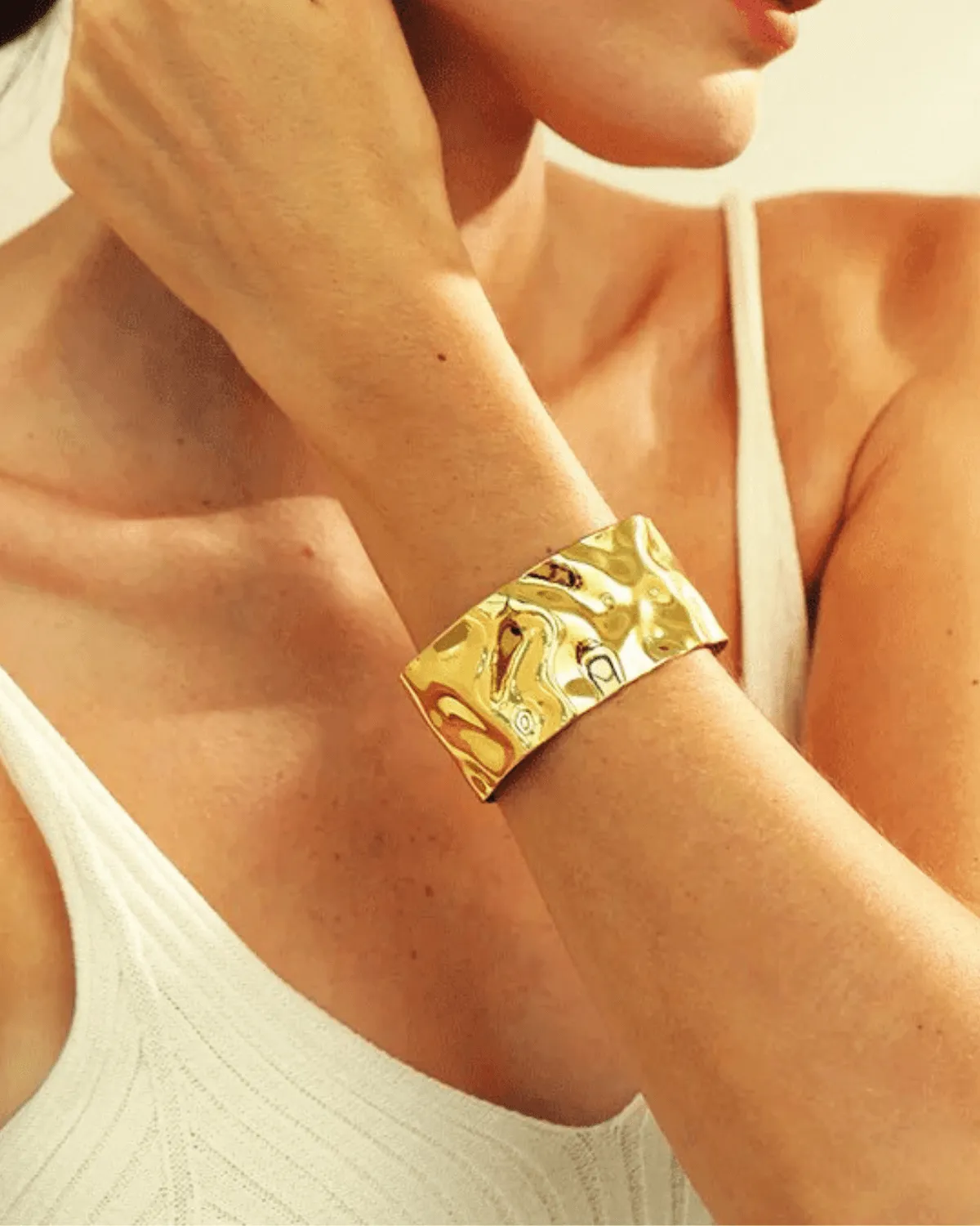 18K Gold Cuff Bracelet - Wide Gorgeous sold by Mason & Madison Co. product image thumbnail 2