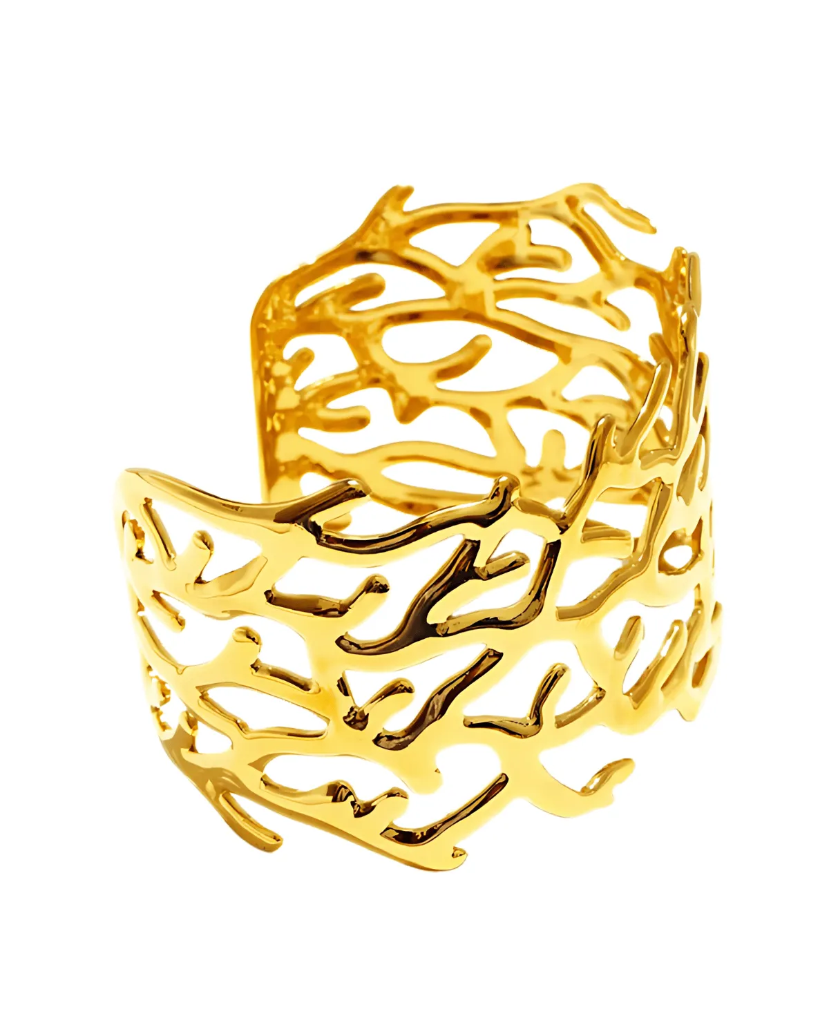 18K Gold Cuff Bracelet - Twig Geometric Hollow sold by Mason & Madison Co. product image thumbnail 3