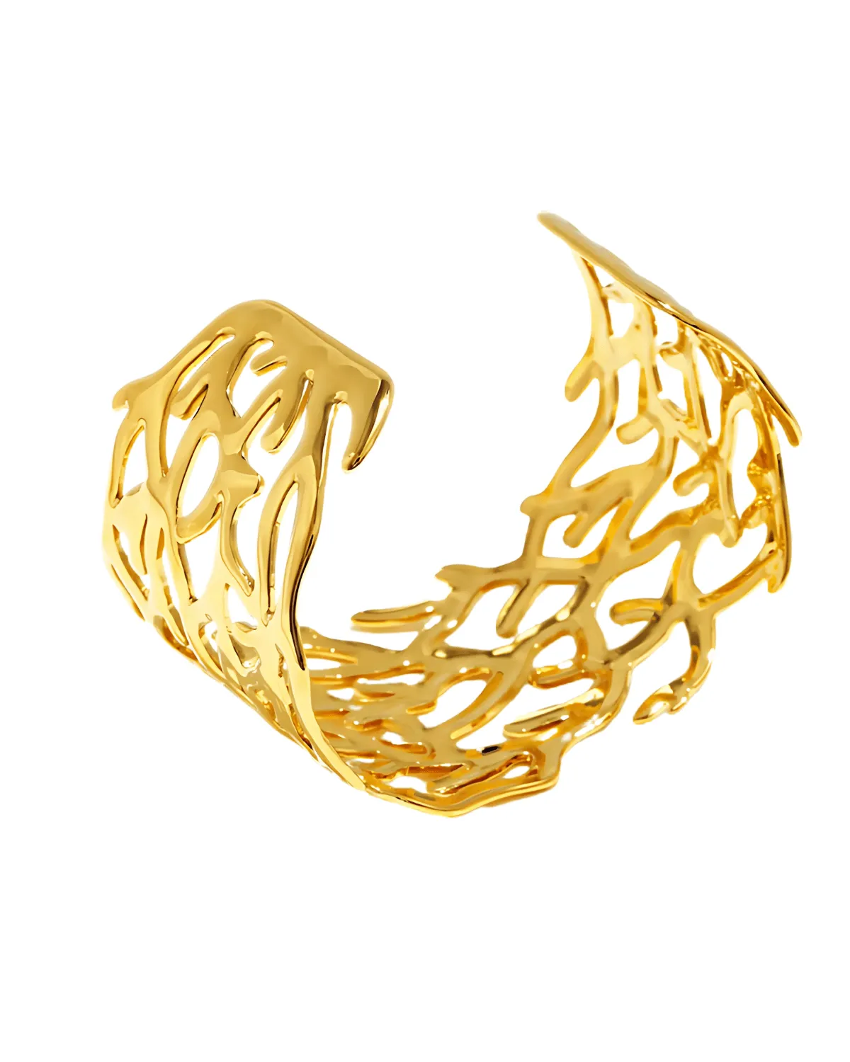 18K Gold Cuff Bracelet - Twig Geometric Hollow sold by Mason & Madison Co. product image thumbnail 4