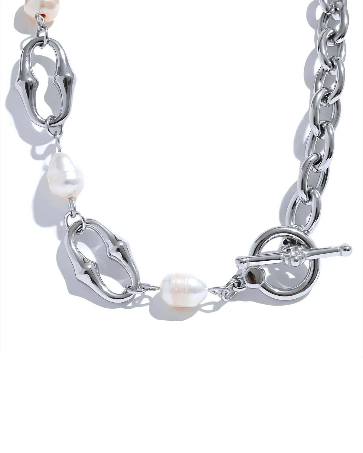 Pearl Silver Chain Necklace sold by Mason & Madison Co.