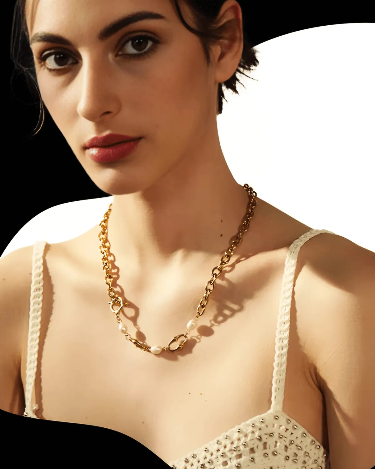Pearl Silver Chain Necklace sold by Mason & Madison Co. product image thumbnail 5
