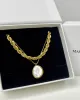 Best Trending 18K Gold Rope Chain + Pearl Pendant Necklace Set Gift on Sale for Women, Lady, Mother, Wife sold by Mason & Madison Co.