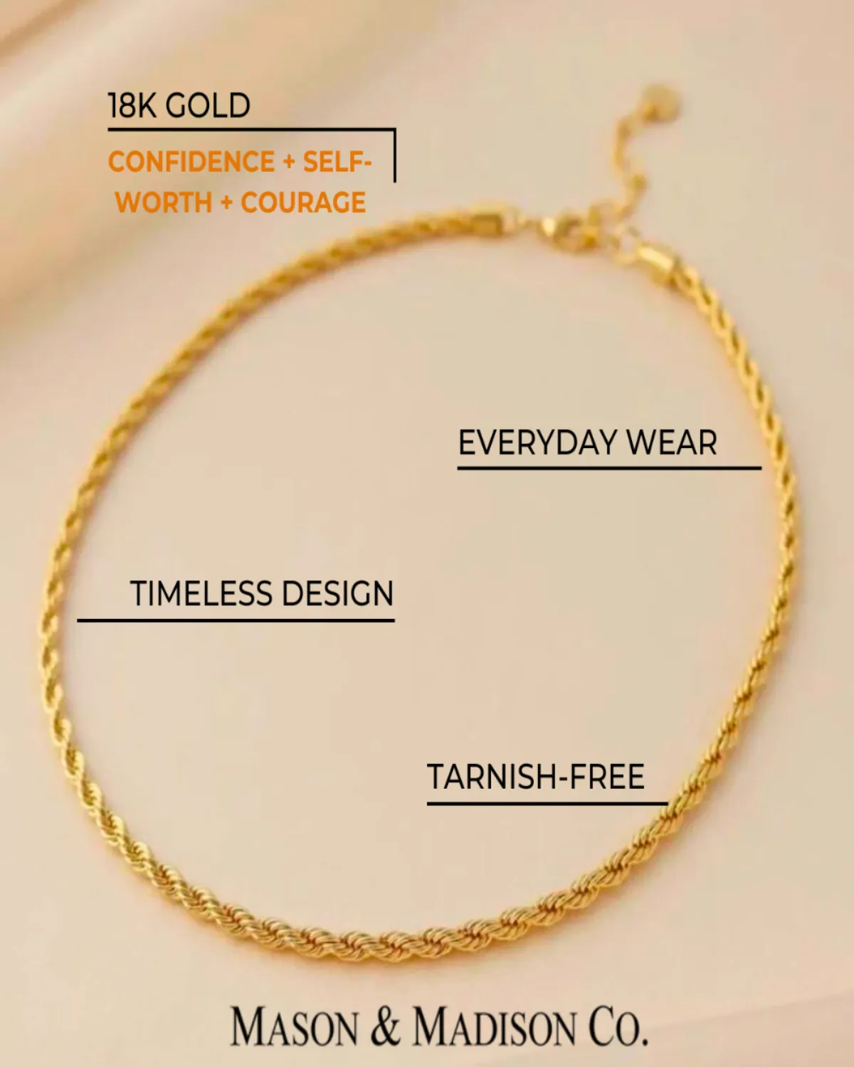 Best Trending 18K Gold Rope Chain + Pearl Pendant Necklace Set Gift on Sale for Women, Lady, Mother, Wife sold by Mason & Madison Co. product image thumbnail 4