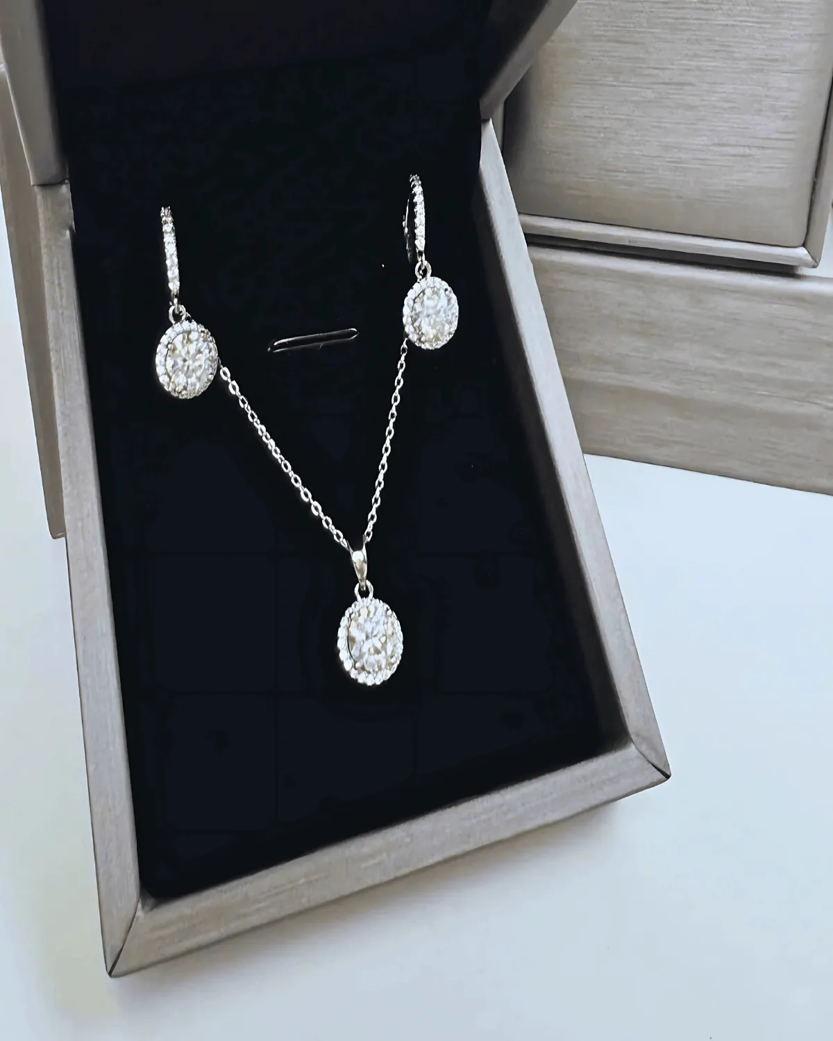 Best Trending Diamond Necklace Earrings Set Gift on Sale for Women, Lady, Mother, Wife sold by Mason & Madison Co.