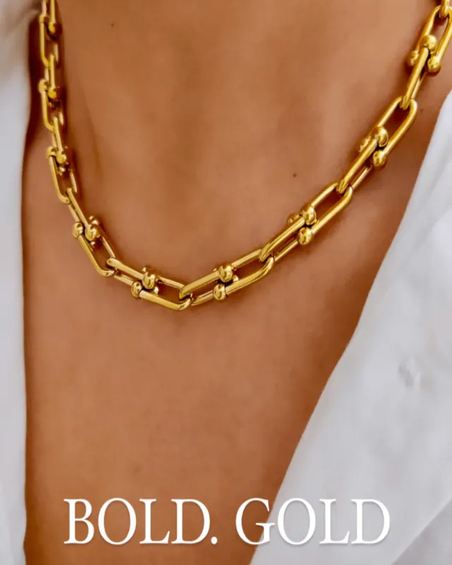 Best Trending 18K Gold Link Chain Necklace Gift on Sale for Women, Lady, Mother, Wife sold by Mason & Madison Co.