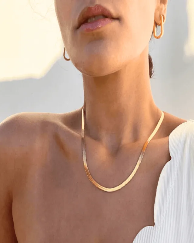 Best Trending 18K Gold Snake Chain Necklace Gift on Sale for Women, Lady, Mother, Wife sold by Mason & Madison Co.