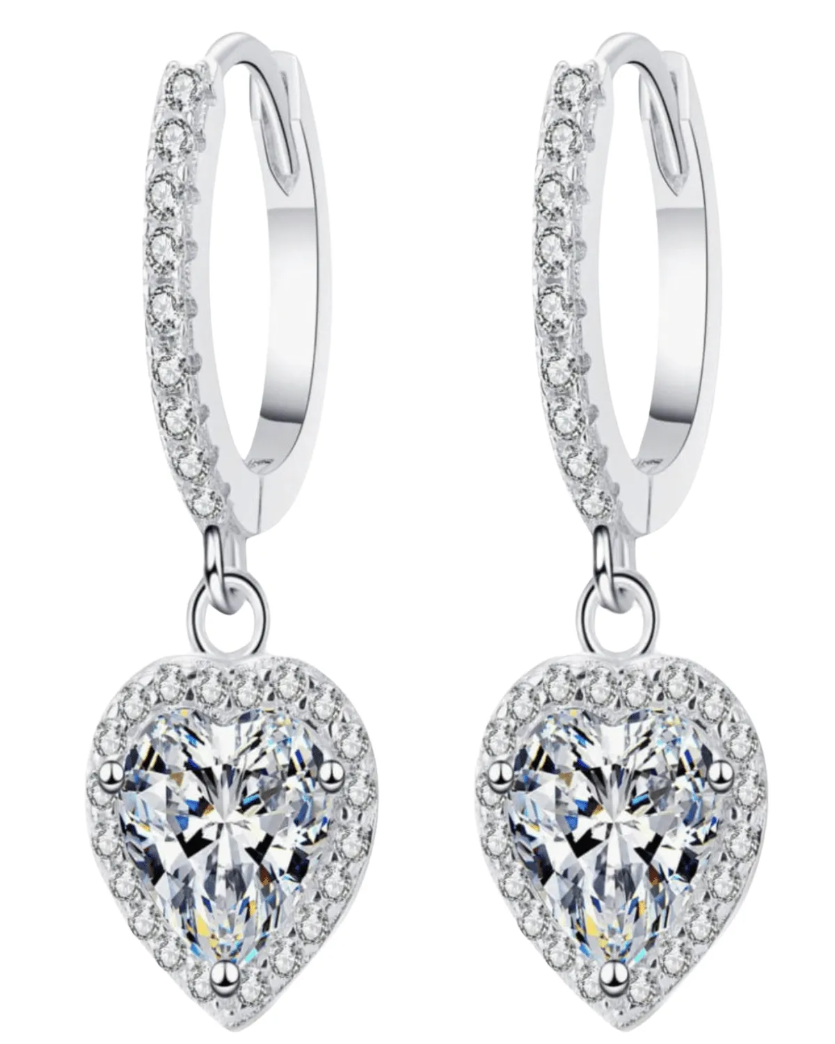 Best Trending 2 Carat Diamond Heart Drop Earrings Gift on Sale for Women, Lady, Mother, Wife sold by Mason & Madison Co.