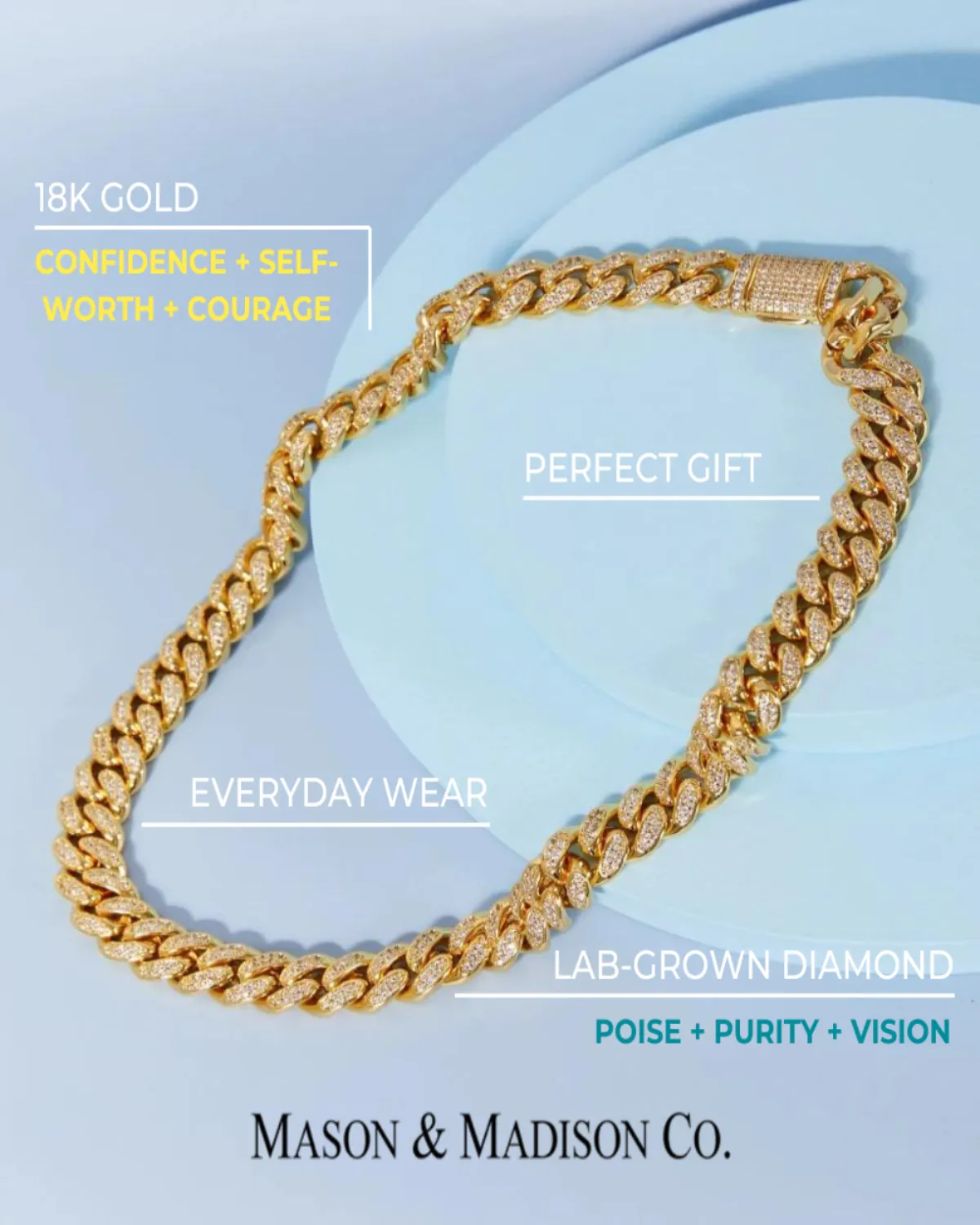 Best Trending 18K Diamond Gold Chain Necklace Gift on Sale for Women, Lady, Mother, Wife sold by Mason & Madison Co. product image thumbnail 4