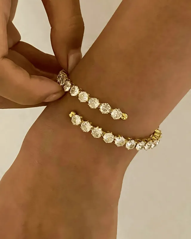 18K Gold Diamond Open Bracelet sold by Mason & Madison Co.