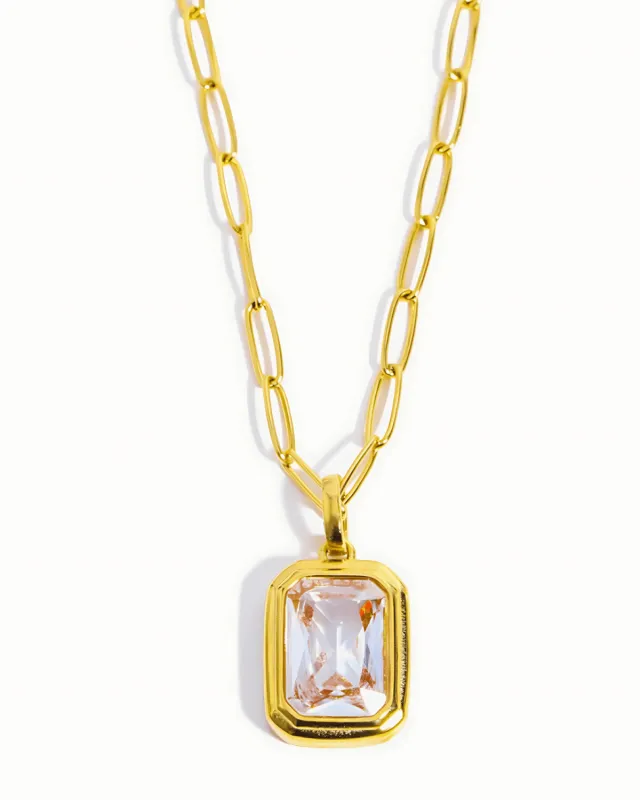 18K Gold Diamond Geometrical Pendant Necklace sold by Mason & Madison Co.