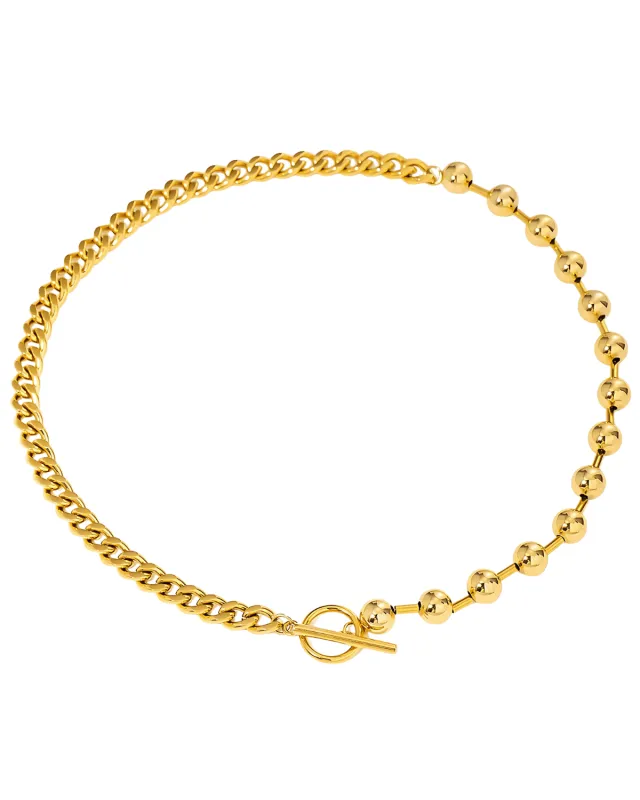 18K Gold Cuban Bead Chain Necklace sold by Mason & Madison Co.