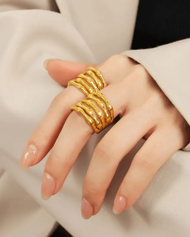 18K Gold Multi-Layered Ring sold by Mason & Madison Co.