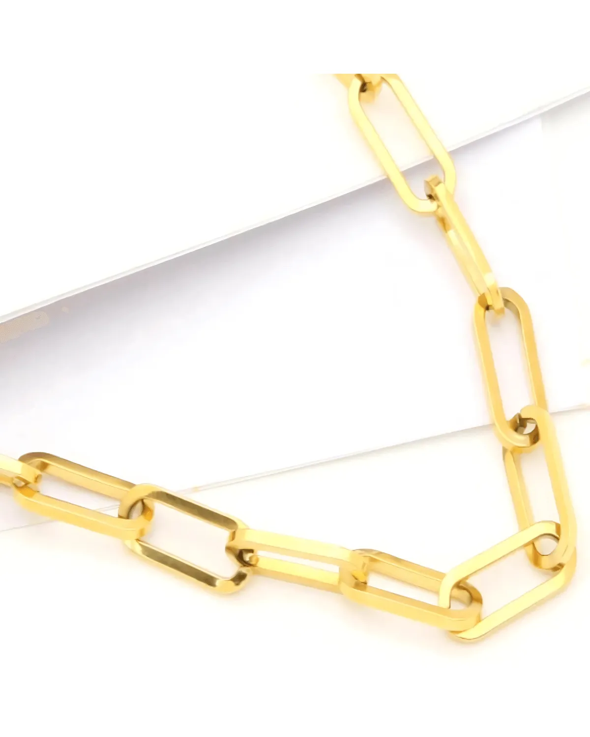 18K Gold PaperClip Link Chain Necklace sold by Mason & Madison Co. product image thumbnail 3