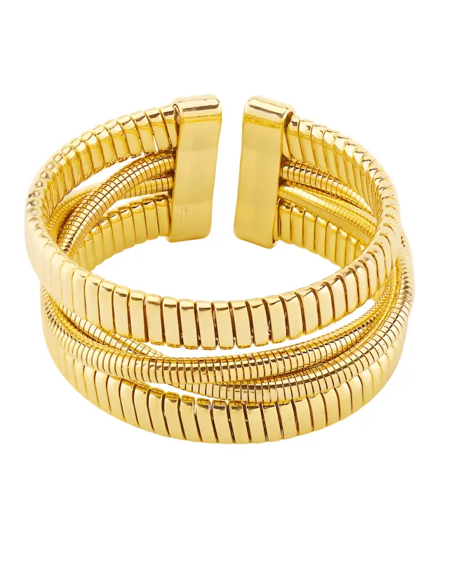 18K Gold Multi-Layered Cuff Bracelet - MASON CHUNKY CHAIN™ sold by Mason & Madison Co.