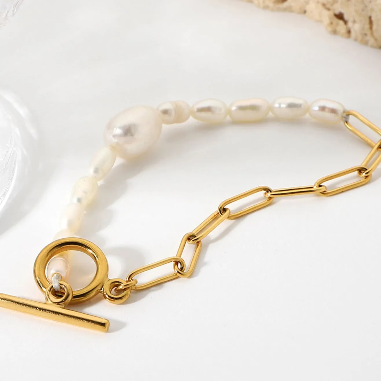 Pearl Link Chain Bracelet sold by Mason & Madison Co. product image thumbnail 5