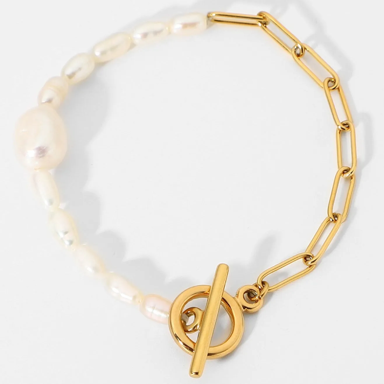 Pearl Link Chain Bracelet sold by Mason & Madison Co. product image thumbnail 2