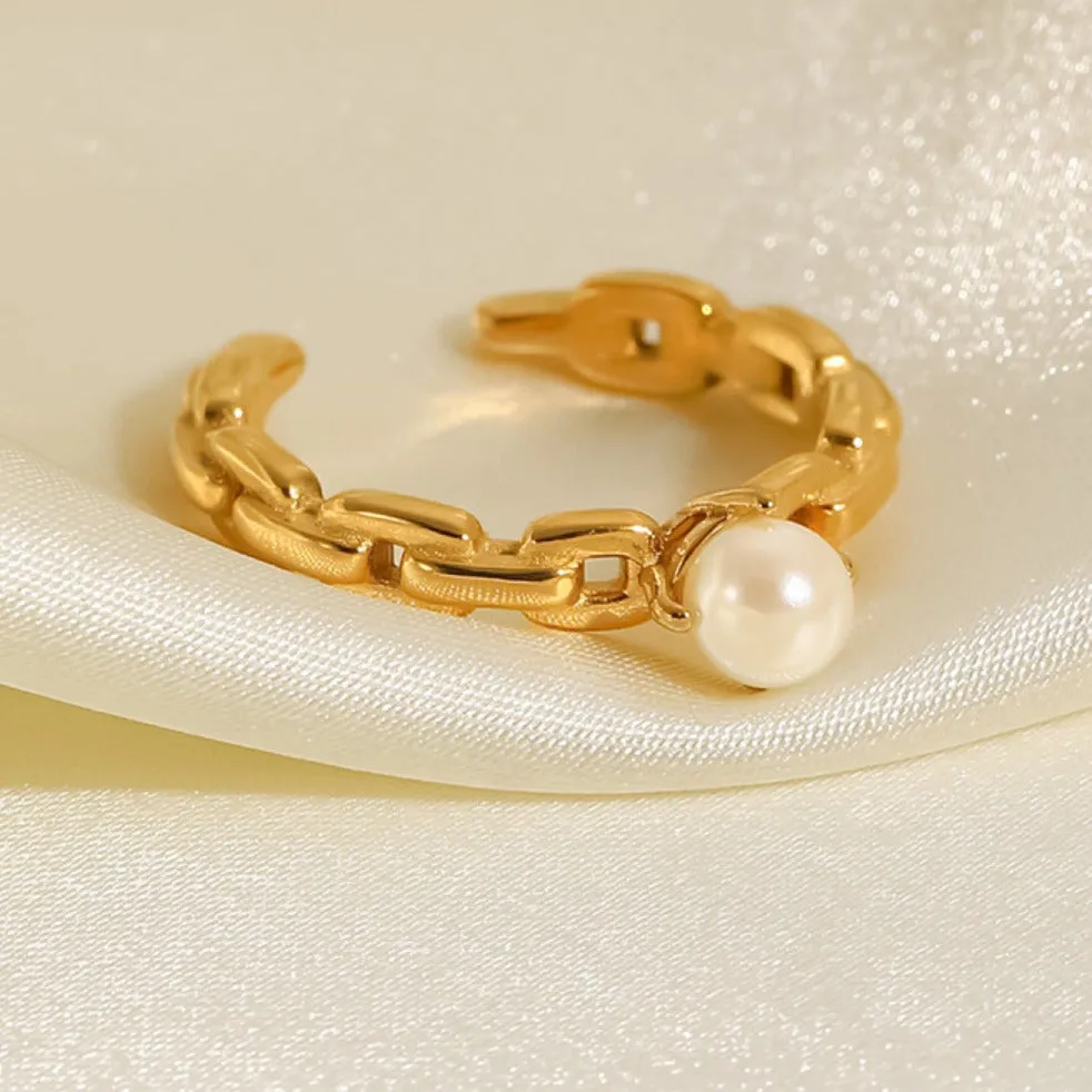 Pearl Ring - Link Open sold by Mason & Madison Co. product image thumbnail 4