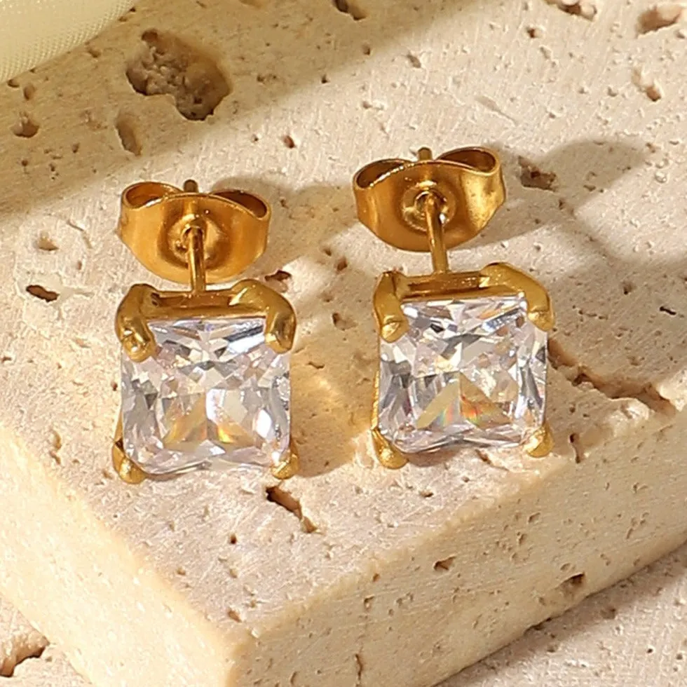 Cubic Diamond Stud Earrings sold by Mason & Madison Co. product image thumbnail 3