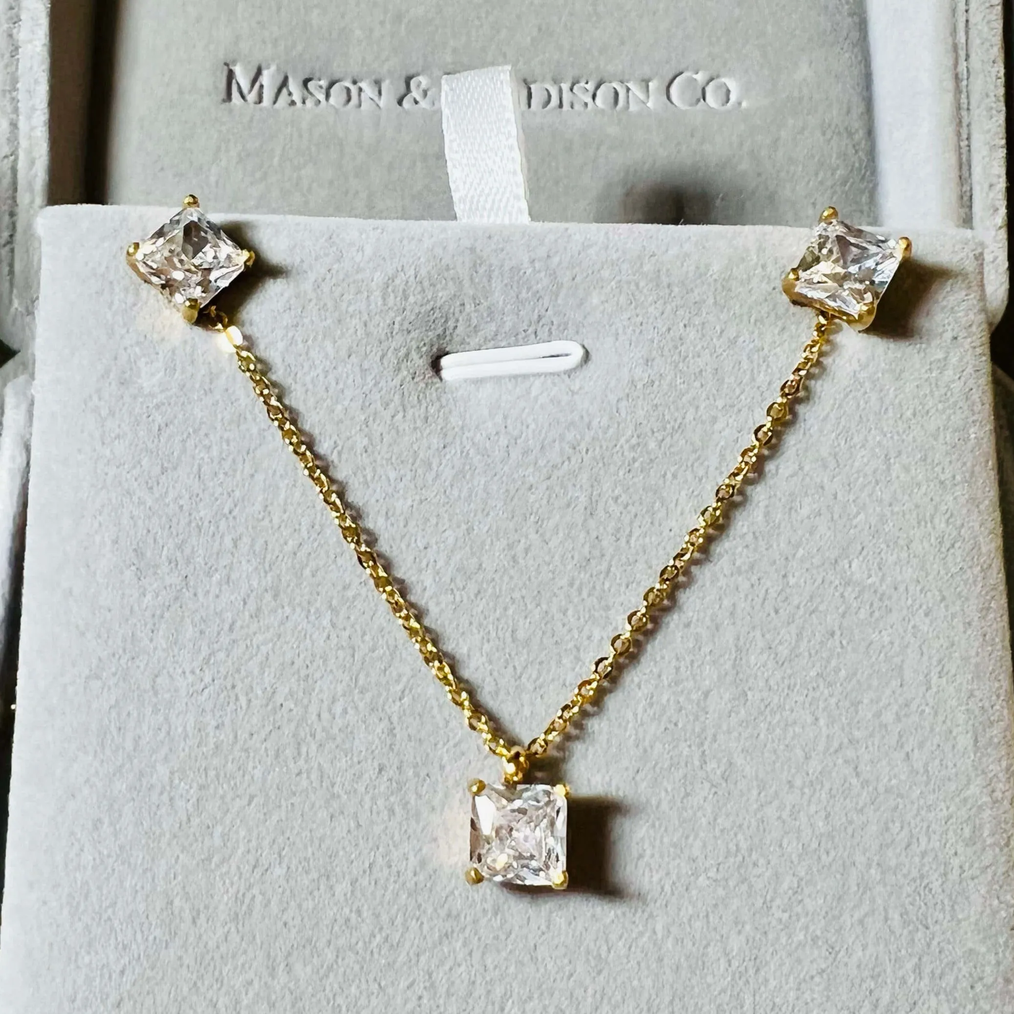 Cubic Diamond Stud Earrings sold by Mason & Madison Co. product image thumbnail 4