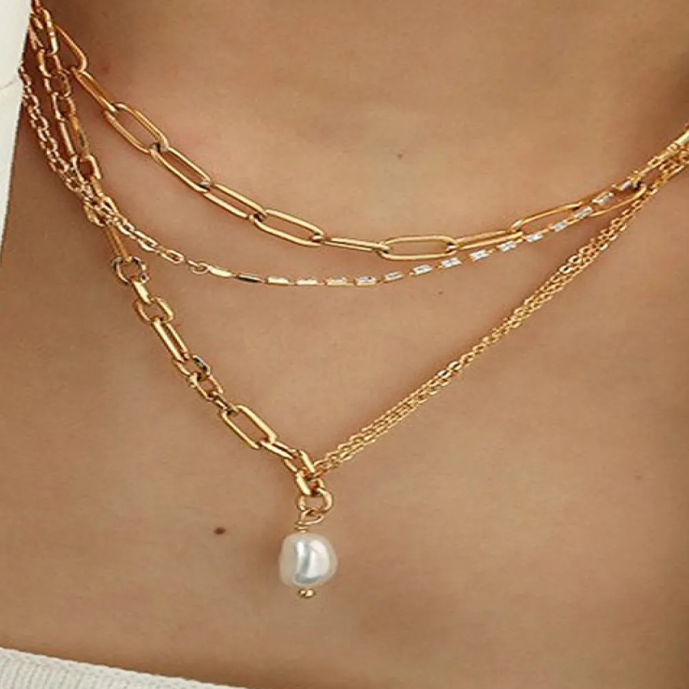 Pearl Pendant Necklace in Double-Layered sold by Mason & Madison Co. product image thumbnail 5