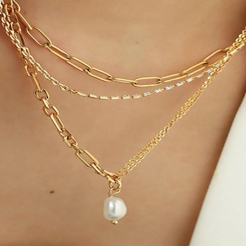 Pearl Pendant Necklace in Double-Layered sold by Mason & Madison Co.
