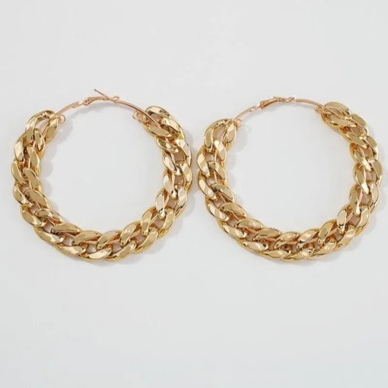 Twisted Chain Hoop Earrings sold by Mason & Madison Co.