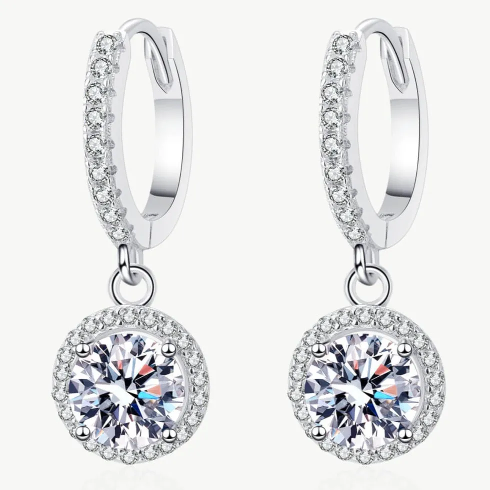 Diamond Drop Earrings - 2 Carat Round sold by Mason & Madison Co.