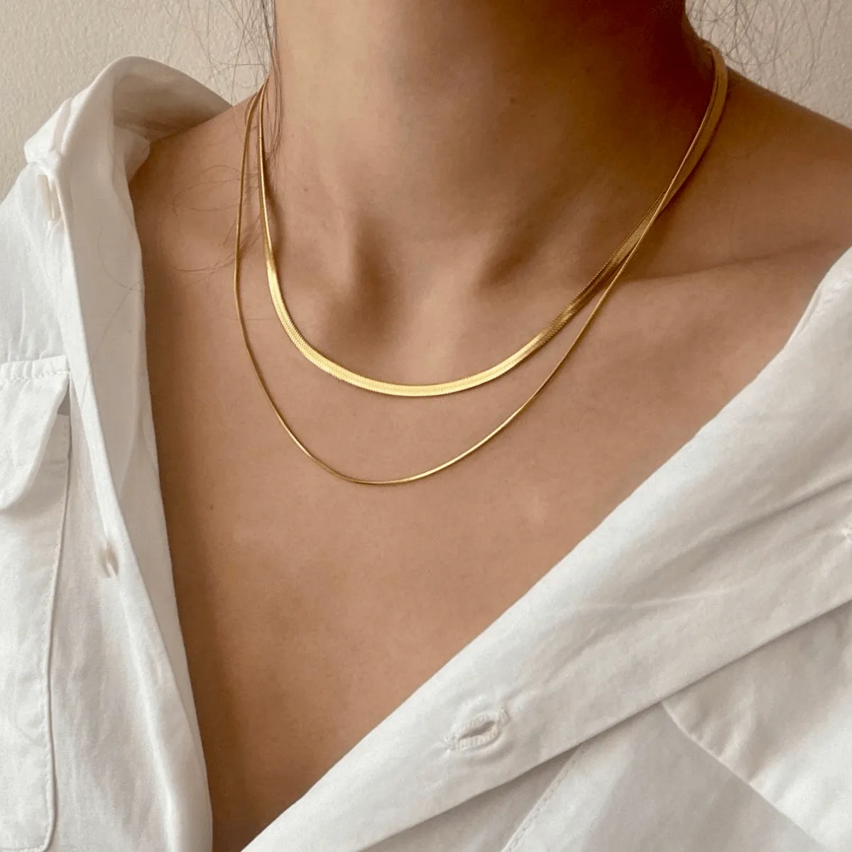 Double-Layered Chain Necklace sold by Mason & Madison Co. product image thumbnail 3