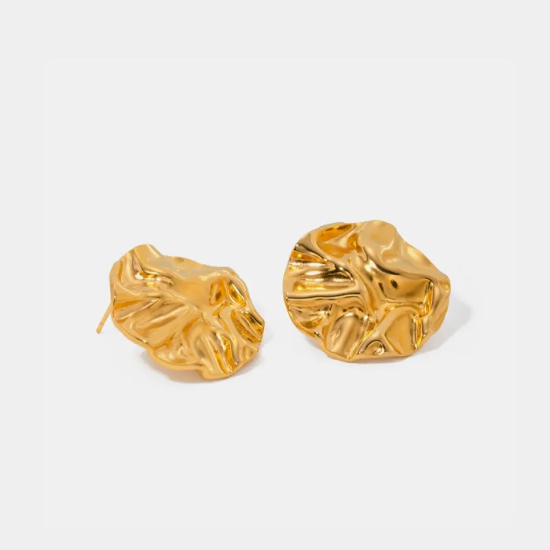 Gold Stud Earrings - Elegant Textured sold by Mason & Madison Co.